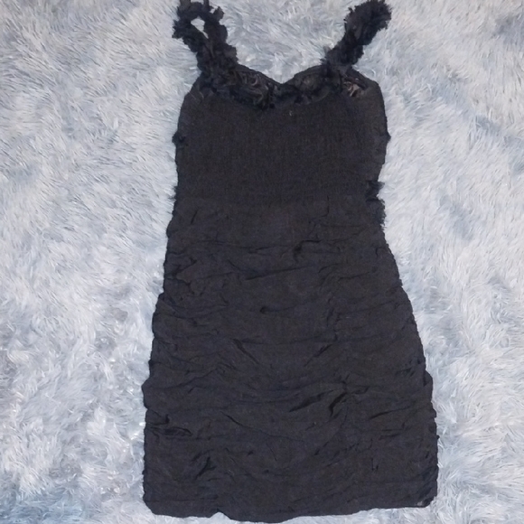 DO+BE Textured Black Mini Dress - Picture 2 of 2